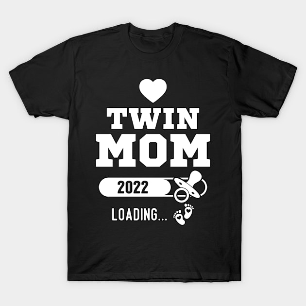 Twin Mom 2022 Loading Bar For Pregnancy Announcement T-Shirt by Arts-lf